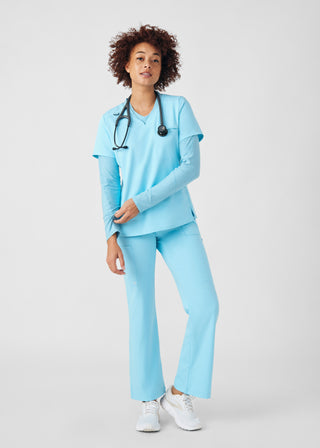 Heather Island Blue VIBE 1-Pocket Long-Sleeve Tee Scrubs