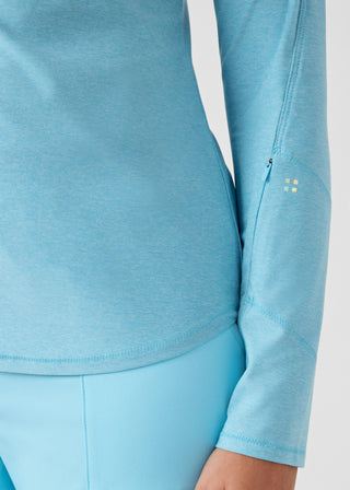 Heather Island Blue VIBE 1-Pocket Long-Sleeve Tee Scrubs