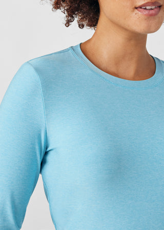 Heather Island Blue VIBE 1-Pocket Long-Sleeve Tee Scrubs