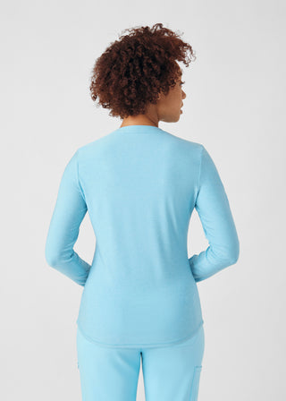 Heather Island Blue VIBE 1-Pocket Long-Sleeve Tee Scrubs