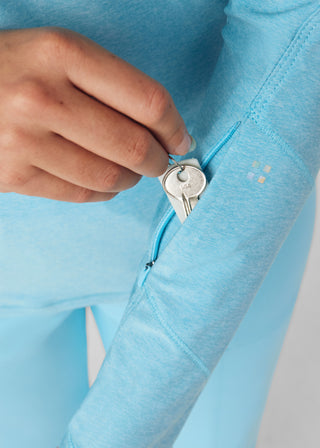 Heather Island Blue VIBE 1-Pocket Long-Sleeve Tee Scrubs