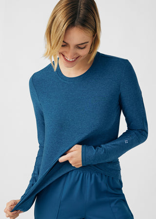 Heather Caribbean VIBE 1-Pocket Long-Sleeve Tee Scrubs