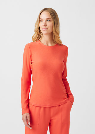 Heather Coral Sunset VIBE 1-Pocket Long-Sleeve Tee Scrubs