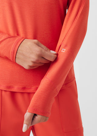 Heather Coral Sunset VIBE 1-Pocket Long-Sleeve Tee Scrubs