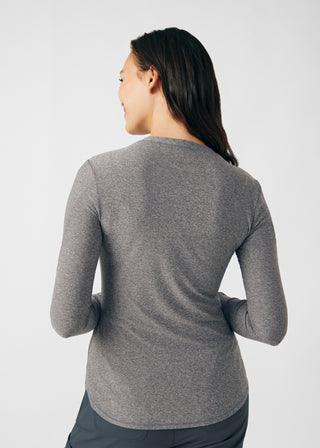 Heather Grey VIBE 1-Pocket Long-Sleeve Tee Scrubs
