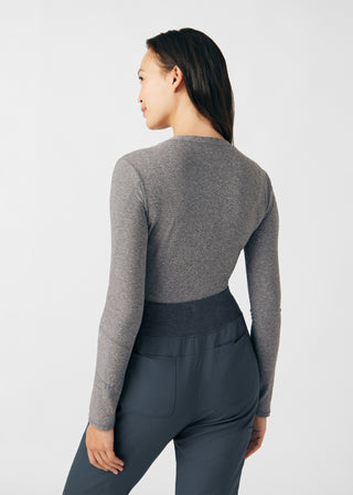 Heather Grey VIBE 1-Pocket Long-Sleeve Tee Scrubs