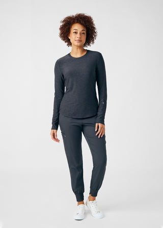 Heather Pewter VIBE 1-Pocket Long-Sleeve Tee Scrubs