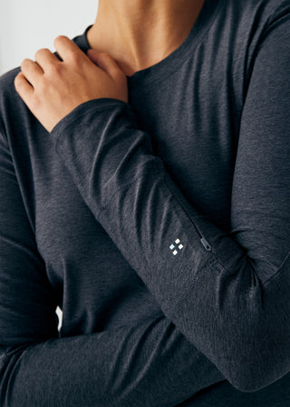 Heather Pewter VIBE 1-Pocket Long-Sleeve Tee Scrubs