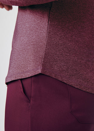 Heather Wine VIBE 1-Pocket Long-Sleeve Tee Scrubs