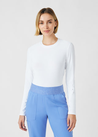 White VIBE 1-Pocket Long-Sleeve Tee Scrubs