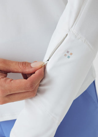 White VIBE 1-Pocket Long-Sleeve Tee Scrubs