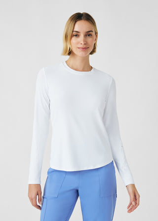 White VIBE 1-Pocket Long-Sleeve Tee Scrubs