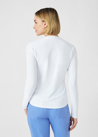 White VIBE 1-Pocket Long-Sleeve Tee Scrubs